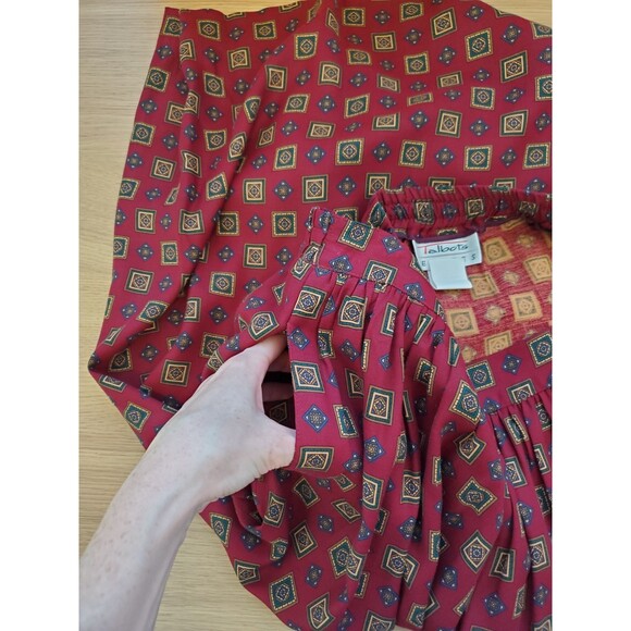 Vintage 80's Talbots Burgundy Maroon Midi Skirt - Picture 7 of 8